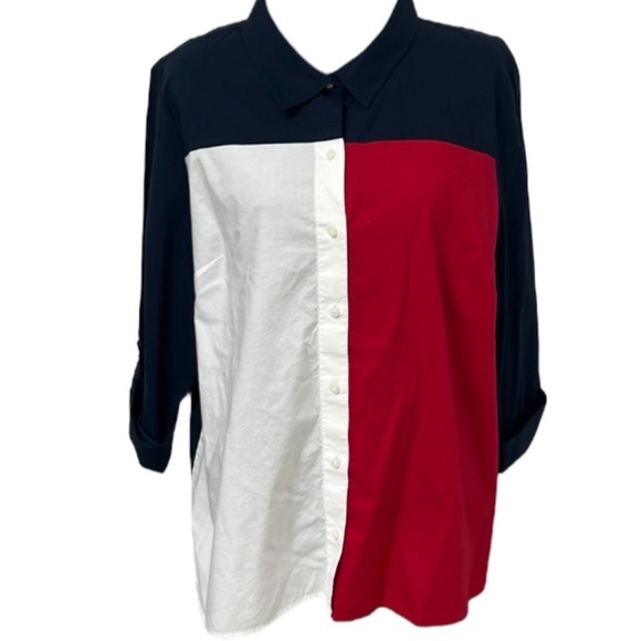 Tommy Hilfiger Color blocked Button down - Picture 1 of 8